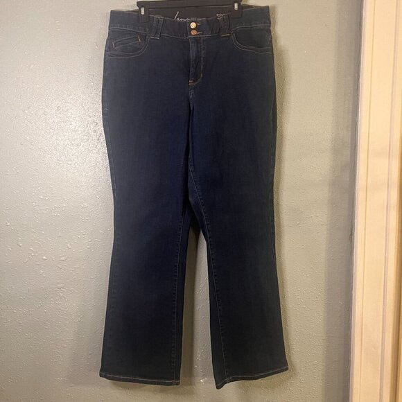 Lane Bryant 18 Average Plus Size Genius Fit Dark Wash Womens Jeans Minimalist - Picture 1 of 12